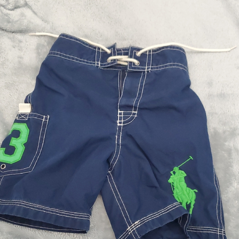 Polo by Ralph Lauren Blue and Green Shorts with Embroidered Logo